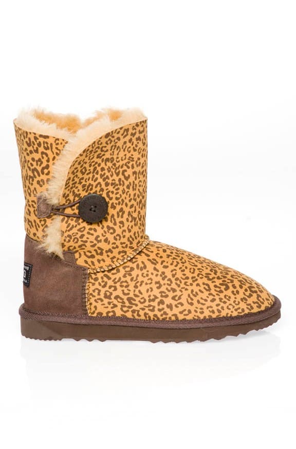 Single Button Leopard print Ugg Boots - Australian Leather - Ugg Boots ...